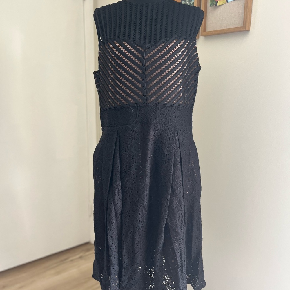 New York & Company Black Backless Lace Dress